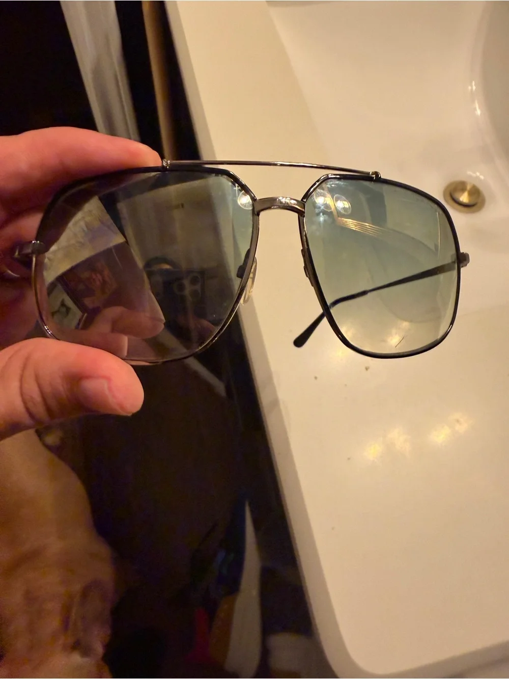 Tom Ford Ronnie Oversized Retro Aviator Men’s Sunglasses FT0439 Blue Gradient